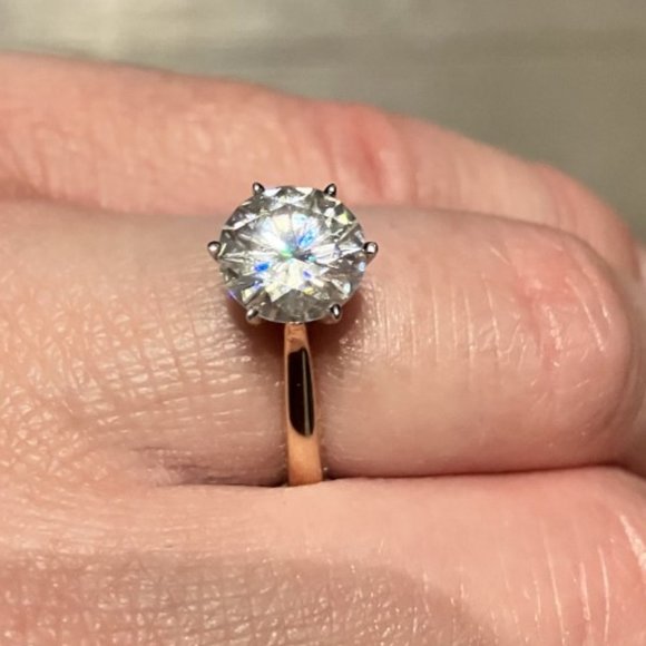 GORGEOUS 14k Rose Gold 1.90CT T.W. Solitaire Ring - Picture 14 of 14